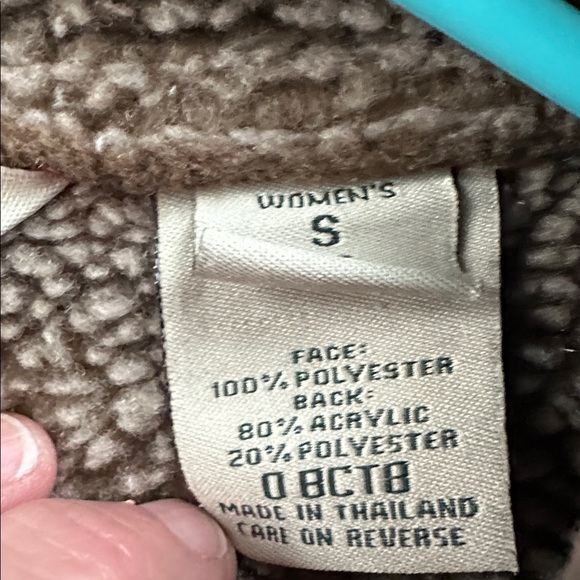 LL Bean faux Suede Lined With Tan Sherpa Fleece coat - Picture 6 of 11